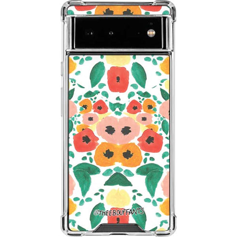 Bouffants and Broken Hearts Geometric Flowers Google Pixel 6 Clear Case